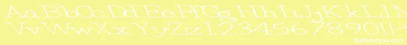 Eggbeater86RegularTtext-fontti – valkoiset fontit keltaisella taustalla