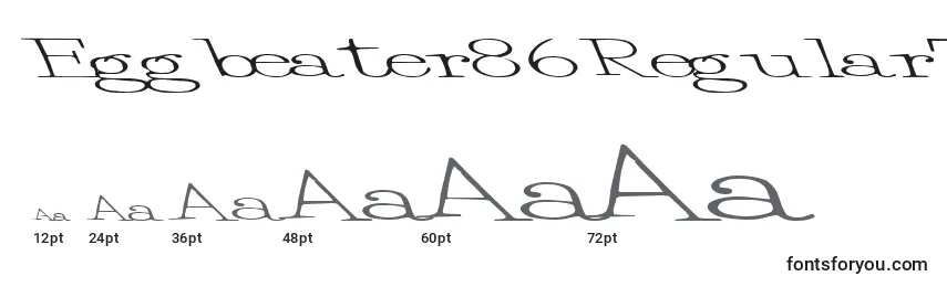 Размеры шрифта Eggbeater86RegularTtext
