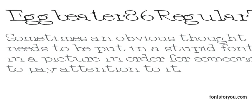 Review of the Eggbeater86RegularTtext Font