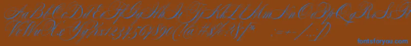 SplendidScript Font – Blue Fonts on Brown Background