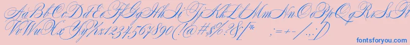 SplendidScript Font – Blue Fonts on Pink Background