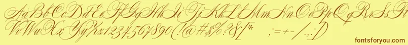Шрифт SplendidScript – коричневые шрифты на жёлтом фоне
