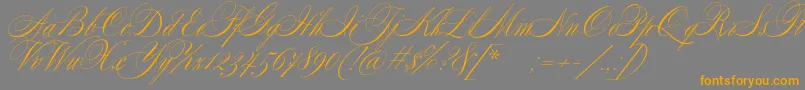 Шрифт SplendidScript – оранжевые шрифты на сером фоне