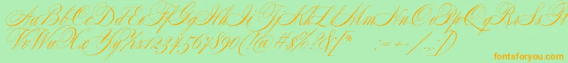 Police SplendidScript – polices orange sur fond vert
