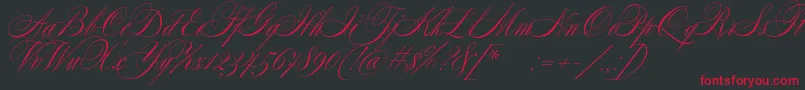 Шрифт SplendidScript – красные шрифты на чёрном фоне