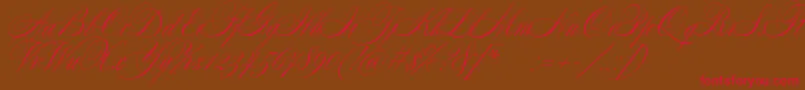 SplendidScript-Schriftart – Rote Schriften auf braunem Hintergrund