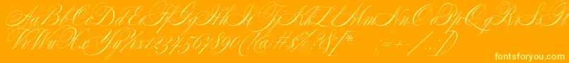 Fonte SplendidScript – fontes amarelas em um fundo laranja