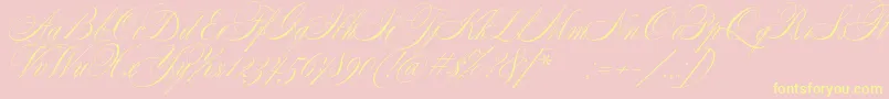 SplendidScript-Schriftart – Gelbe Schriften auf rosa Hintergrund