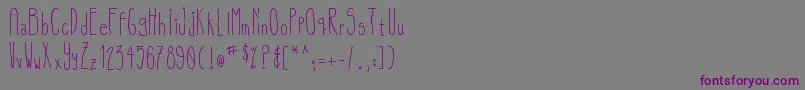 フォントOlivesfont – 紫色のフォント、灰色の背景