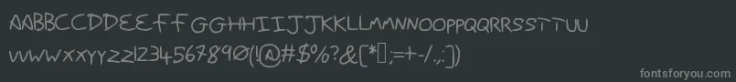 Danhands Font – Gray Fonts on Black Background