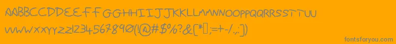 Danhands Font – Gray Fonts on Orange Background