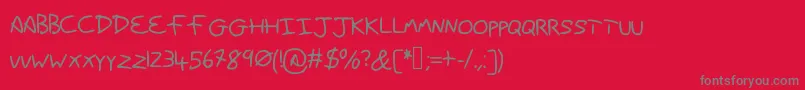 Danhands-Schriftart – Graue Schriften auf rotem Hintergrund