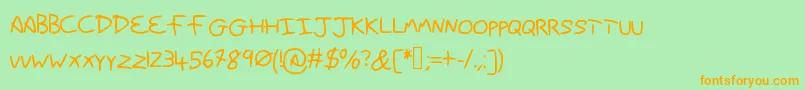 Danhands Font – Orange Fonts on Green Background