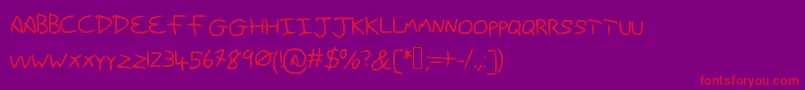 Danhands Font – Red Fonts on Purple Background