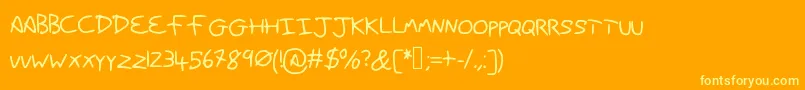 Danhands Font – Yellow Fonts on Orange Background