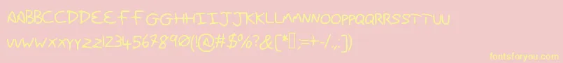 Danhands Font – Yellow Fonts on Pink Background