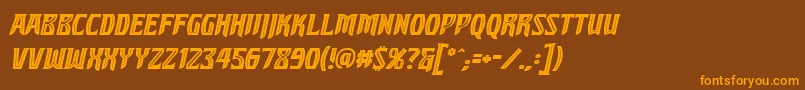 Fonte SleuthserifbbItal – fontes laranjas em um fundo marrom