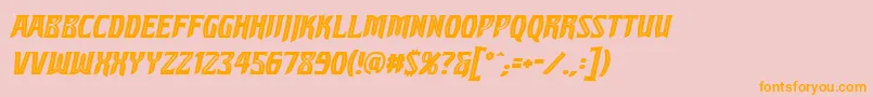 Fonte SleuthserifbbItal – fontes laranjas em um fundo rosa