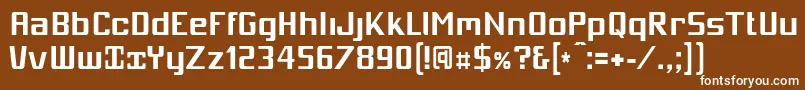 Mobicb-Schriftart – Weiße Schriften auf braunem Hintergrund