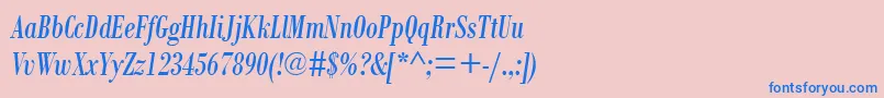 フォントBodoniMtCondensedРљСѓСЂСЃРёРІ – ピンクの背景に青い文字