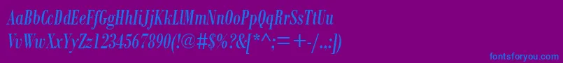 BodoniMtCondensedРљСѓСЂСЃРёРІ Font – Blue Fonts on Purple Background