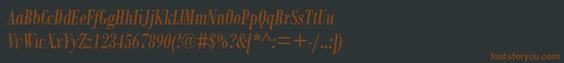 フォントBodoniMtCondensedРљСѓСЂСЃРёРІ – 黒い背景に茶色のフォント