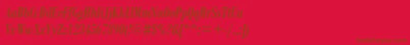 Police BodoniMtCondensedРљСѓСЂСЃРёРІ – polices brunes sur fond rouge