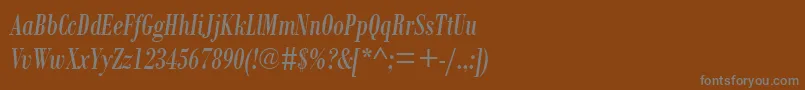 フォントBodoniMtCondensedРљСѓСЂСЃРёРІ – 茶色の背景に灰色の文字