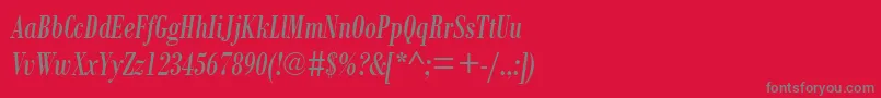 BodoniMtCondensedРљСѓСЂСЃРёРІ Font – Gray Fonts on Red Background
