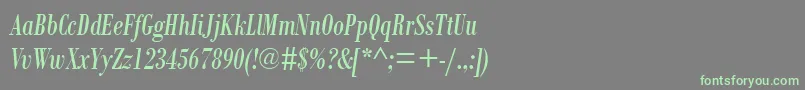 BodoniMtCondensedРљСѓСЂСЃРёРІ Font – Green Fonts on Gray Background