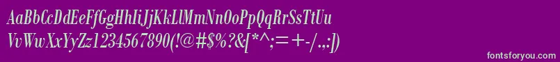 BodoniMtCondensedРљСѓСЂСЃРёРІ Font – Green Fonts on Purple Background