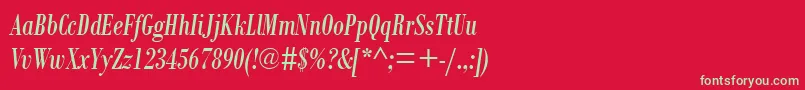 BodoniMtCondensedРљСѓСЂСЃРёРІ Font – Green Fonts on Red Background