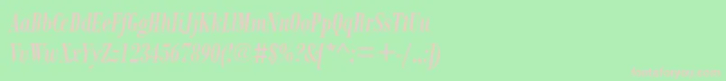 BodoniMtCondensedРљСѓСЂСЃРёРІ Font – Pink Fonts on Green Background