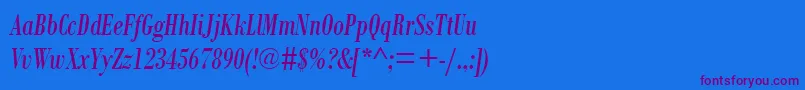BodoniMtCondensedРљСѓСЂСЃРёРІ Font – Purple Fonts on Blue Background