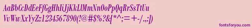 フォントBodoniMtCondensedРљСѓСЂСЃРёРІ – ピンクの背景に紫のフォント