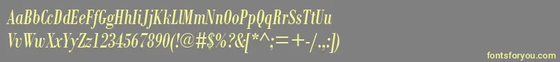 BodoniMtCondensedРљСѓСЂСЃРёРІ Font – Yellow Fonts on Gray Background