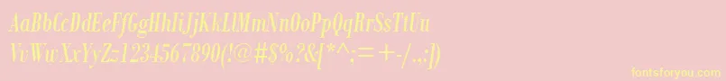 BodoniMtCondensedРљСѓСЂСЃРёРІ Font – Yellow Fonts on Pink Background