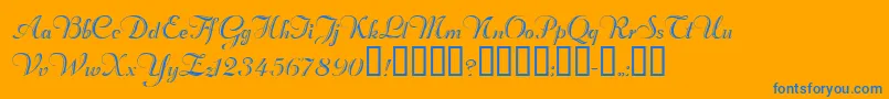 InviteEngravedNormal Font – Blue Fonts on Orange Background