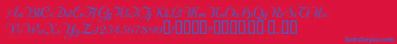 InviteEngravedNormal Font – Blue Fonts on Red Background