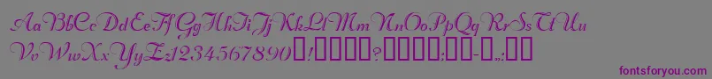 InviteEngravedNormal Font – Purple Fonts on Gray Background