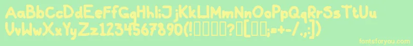 GallaBold Font – Yellow Fonts on Green Background