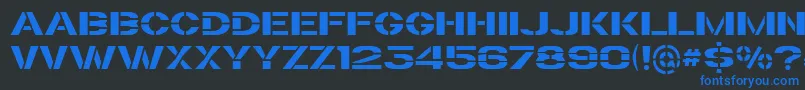 TrafaretKit Font – Blue Fonts on Black Background