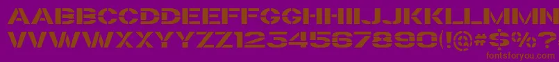 TrafaretKit Font – Brown Fonts on Purple Background