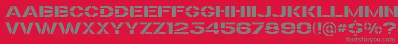 TrafaretKit Font – Gray Fonts on Red Background