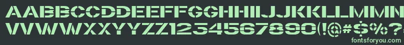 fuente TrafaretKit – Fuentes Verdes Sobre Fondo Negro