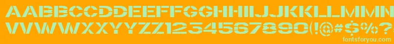 TrafaretKit Font – Green Fonts on Orange Background