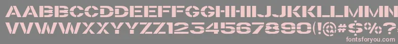 TrafaretKit Font – Pink Fonts on Gray Background
