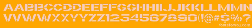TrafaretKit Font – Pink Fonts on Orange Background