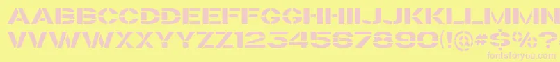 TrafaretKit Font – Pink Fonts on Yellow Background