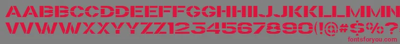 TrafaretKit Font – Red Fonts on Gray Background